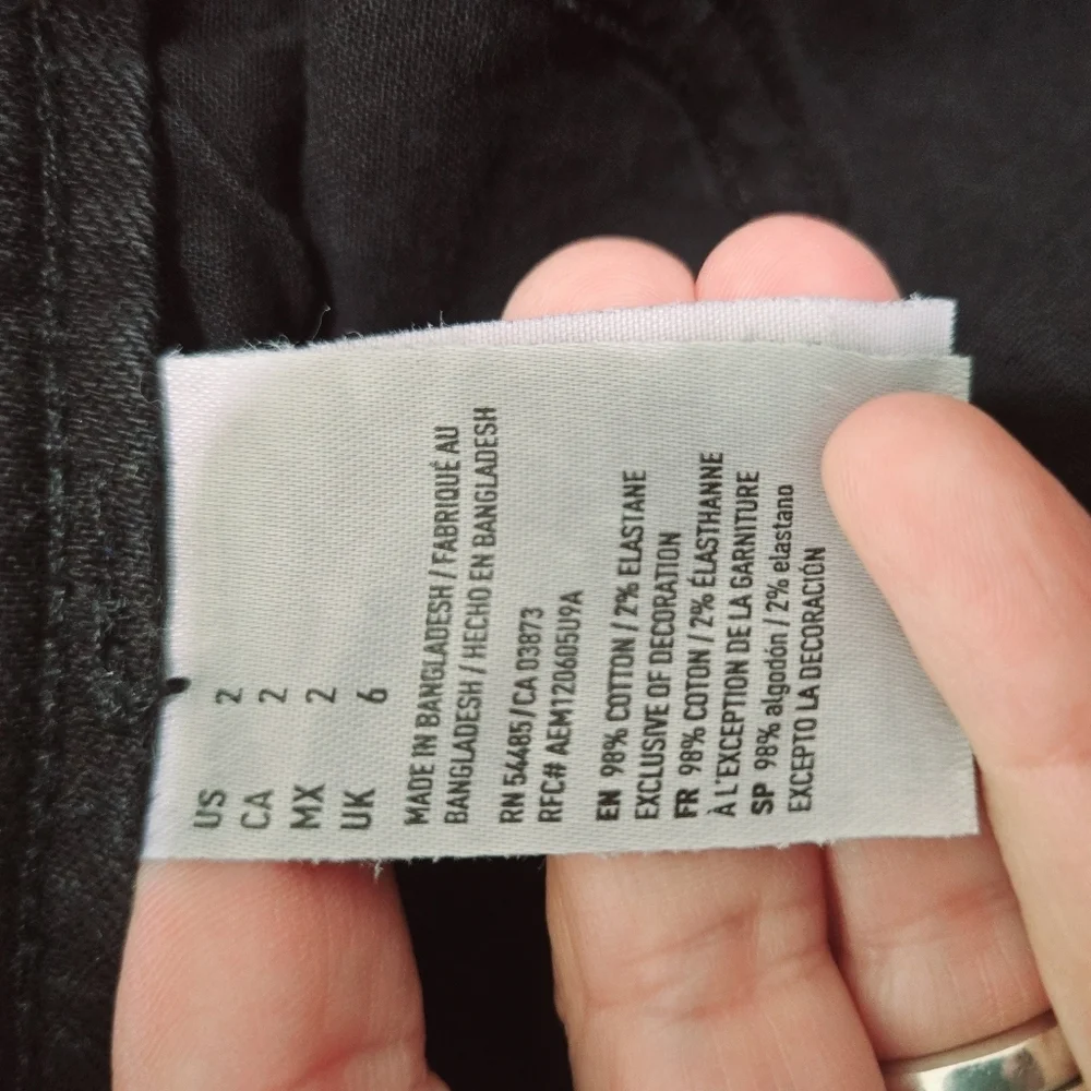American Eagle Outfitters Super Stretch Washed Black Denim Mini Dress